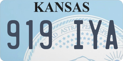 KS license plate 919IYA