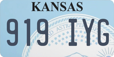 KS license plate 919IYG