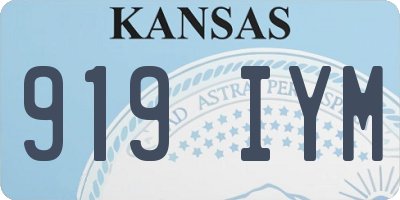 KS license plate 919IYM