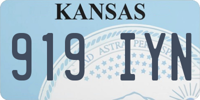 KS license plate 919IYN