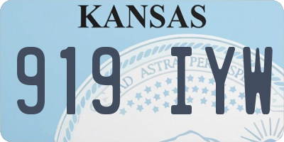 KS license plate 919IYW