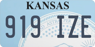 KS license plate 919IZE