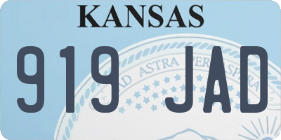 KS license plate 919JAD
