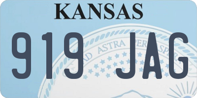 KS license plate 919JAG