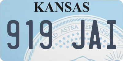 KS license plate 919JAI