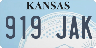 KS license plate 919JAK