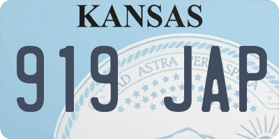 KS license plate 919JAP