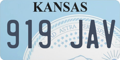 KS license plate 919JAV
