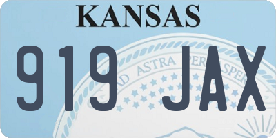 KS license plate 919JAX
