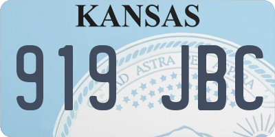 KS license plate 919JBC