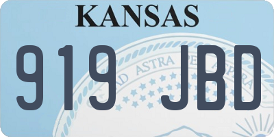 KS license plate 919JBD