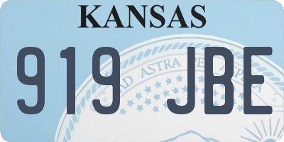 KS license plate 919JBE