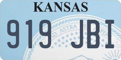 KS license plate 919JBI