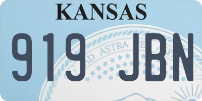 KS license plate 919JBN