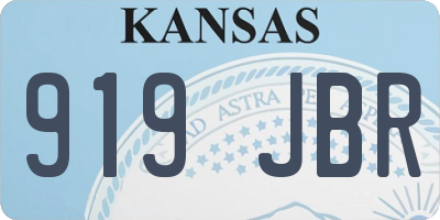 KS license plate 919JBR