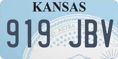 KS license plate 919JBV