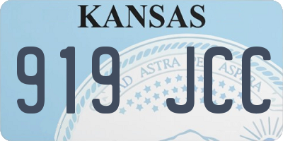 KS license plate 919JCC