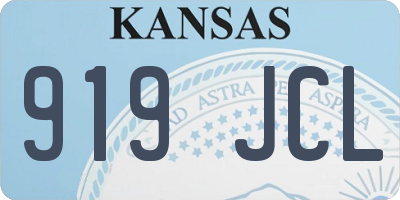 KS license plate 919JCL