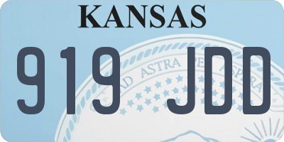 KS license plate 919JDD