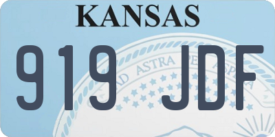 KS license plate 919JDF