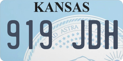 KS license plate 919JDH