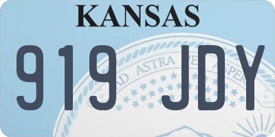 KS license plate 919JDY
