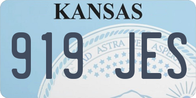 KS license plate 919JES