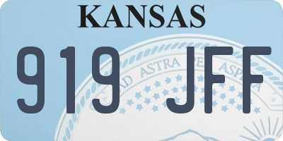 KS license plate 919JFF