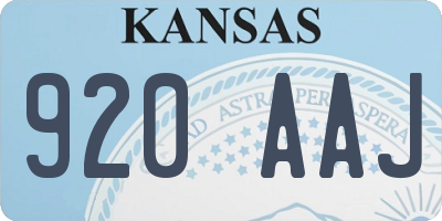 KS license plate 920AAJ