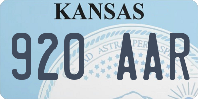 KS license plate 920AAR
