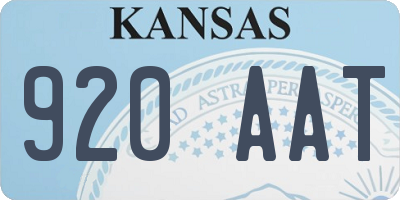 KS license plate 920AAT