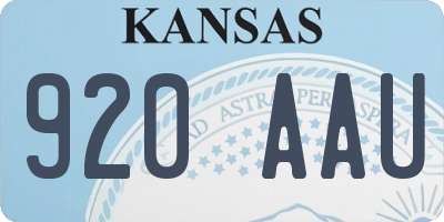 KS license plate 920AAU