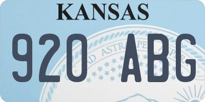 KS license plate 920ABG