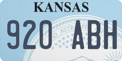 KS license plate 920ABH
