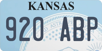 KS license plate 920ABP