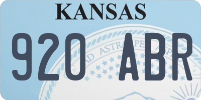 KS license plate 920ABR