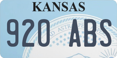 KS license plate 920ABS