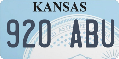 KS license plate 920ABU