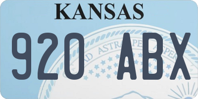 KS license plate 920ABX