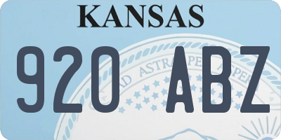 KS license plate 920ABZ