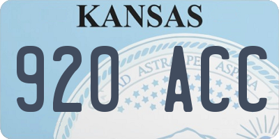 KS license plate 920ACC