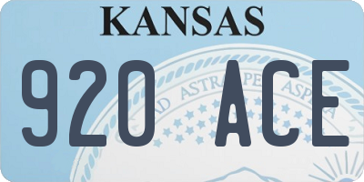 KS license plate 920ACE
