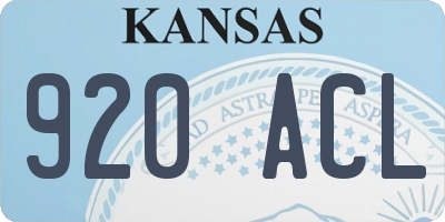 KS license plate 920ACL