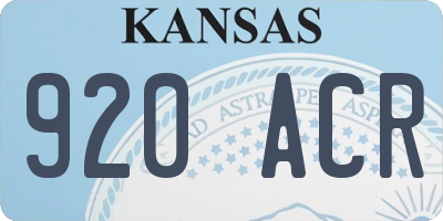 KS license plate 920ACR