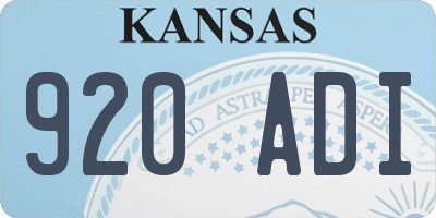KS license plate 920ADI