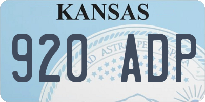 KS license plate 920ADP