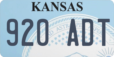 KS license plate 920ADT