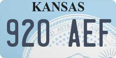 KS license plate 920AEF