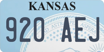 KS license plate 920AEJ