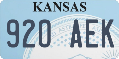 KS license plate 920AEK